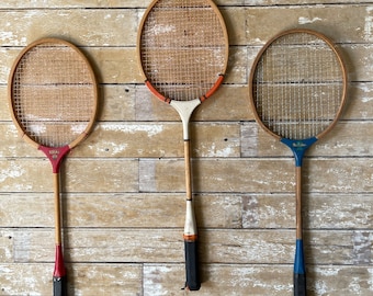 Vintage Badminton Rackets Wooden