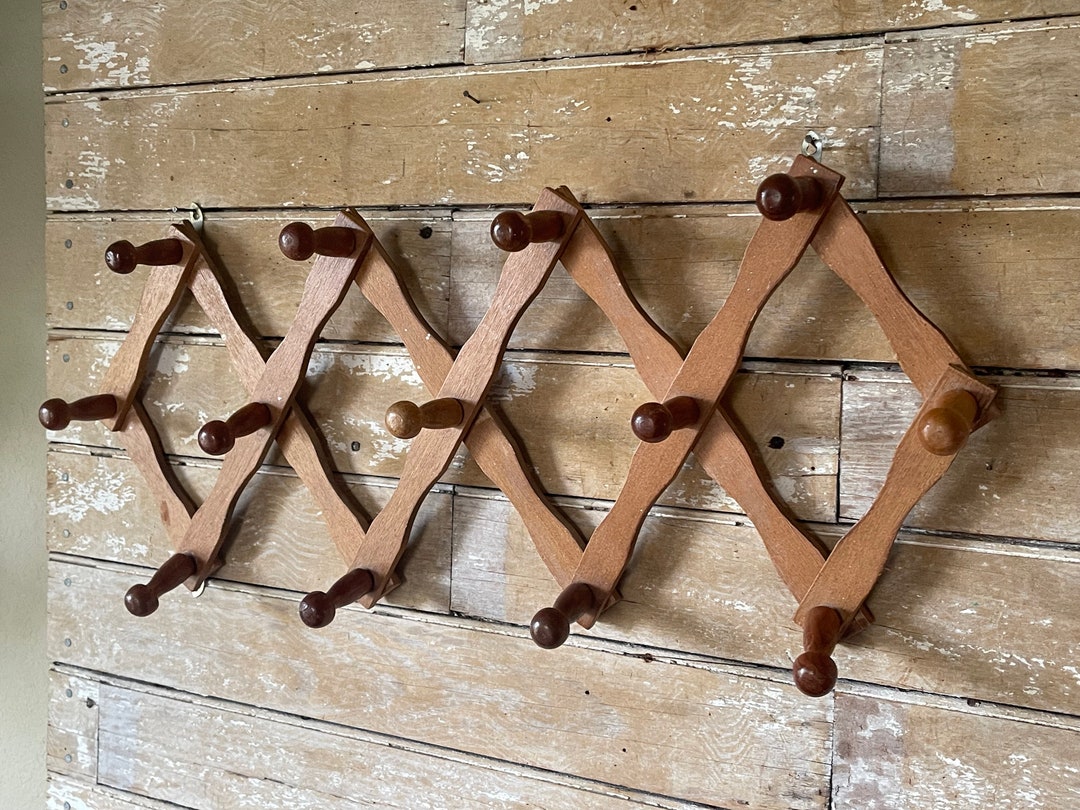 Vintage Wooden Accordion Hanger Etsy
