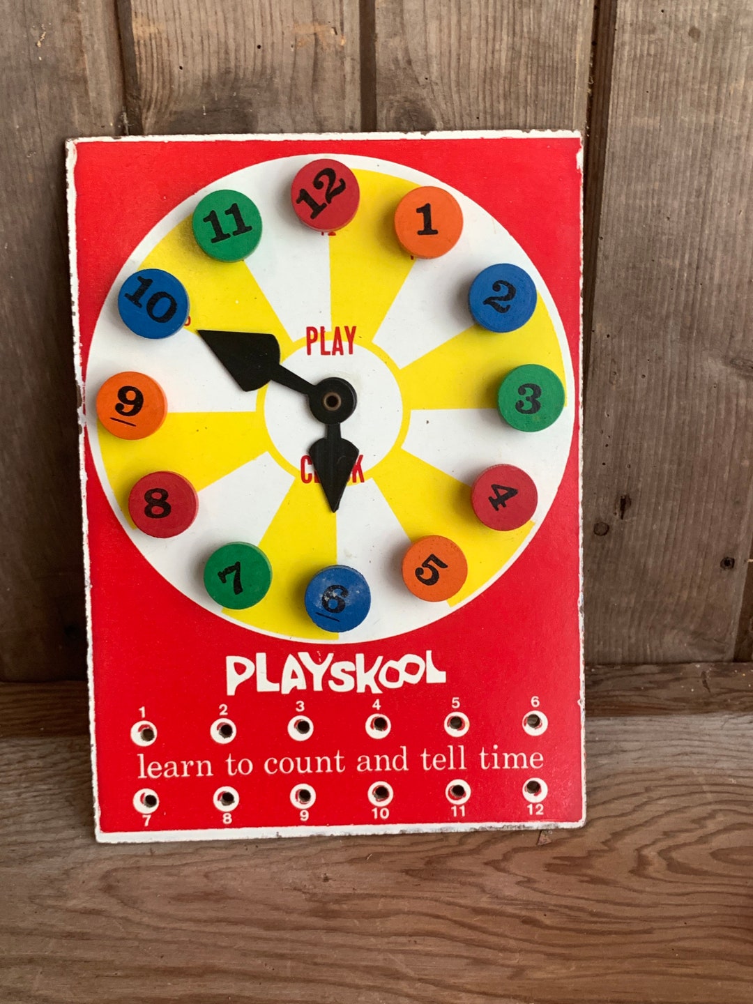 Vintage Playskool Play Clock Learn to Count and Tell Time Etsy
