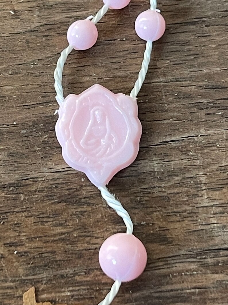 Vintage Rosary Plastic Pretty Pink image 4