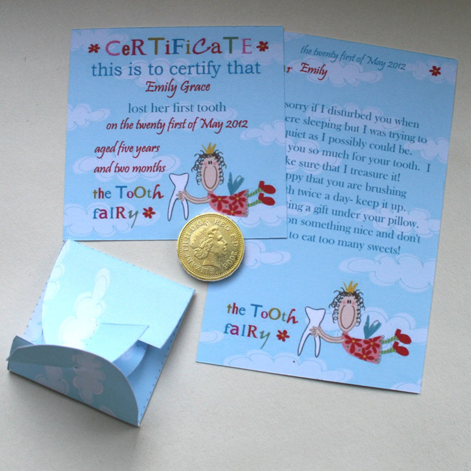 tooth fairy kit certificate letter envelope flying fairy etsy