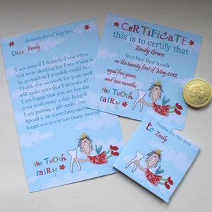 Tooth Fairy Kit - Zertifikat Brief Umschlag - Flying Fairy - Printable - Editable - Sie bearbeiten - Sie drucken - INSTANT DOWNLOAD