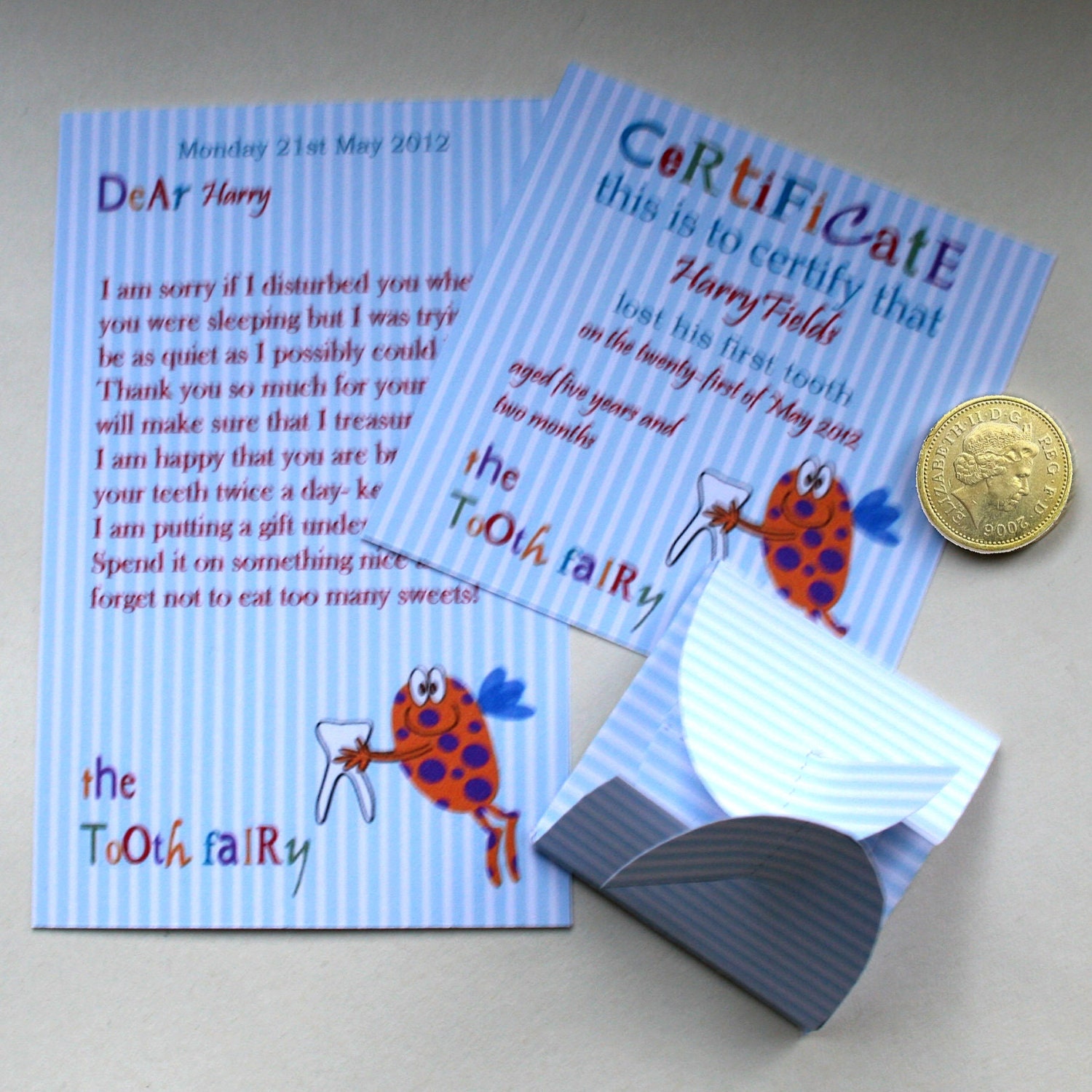 Tooth Fairy Kit Certificate Letter Envelope Cheeky Fairy Printable ...