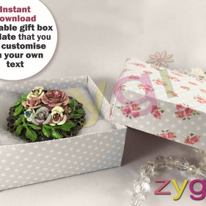 Printable Jewelry Box Pattern Template With Lid- DIY Crafting- Favours ...