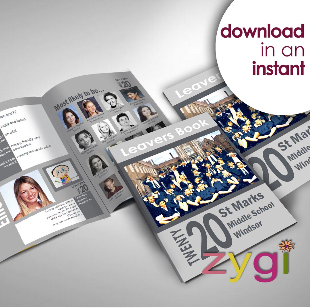 School Leavers 2020 Book Template Class of 2020 School Year Etsy UK
