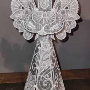 Embroidered Lace Angel Tree topper image 1