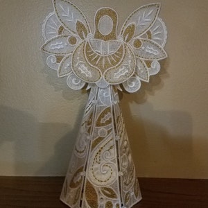 Embroidered Lace Angel Tree topper image 2