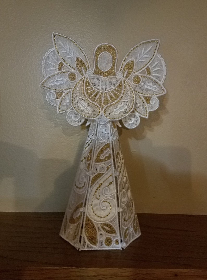 Embroidered Lace Angel Tree topper image 2