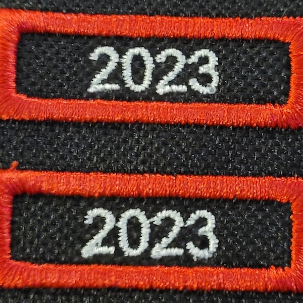 Year patch - can be made any color, any year! Rectangle or Rounded.