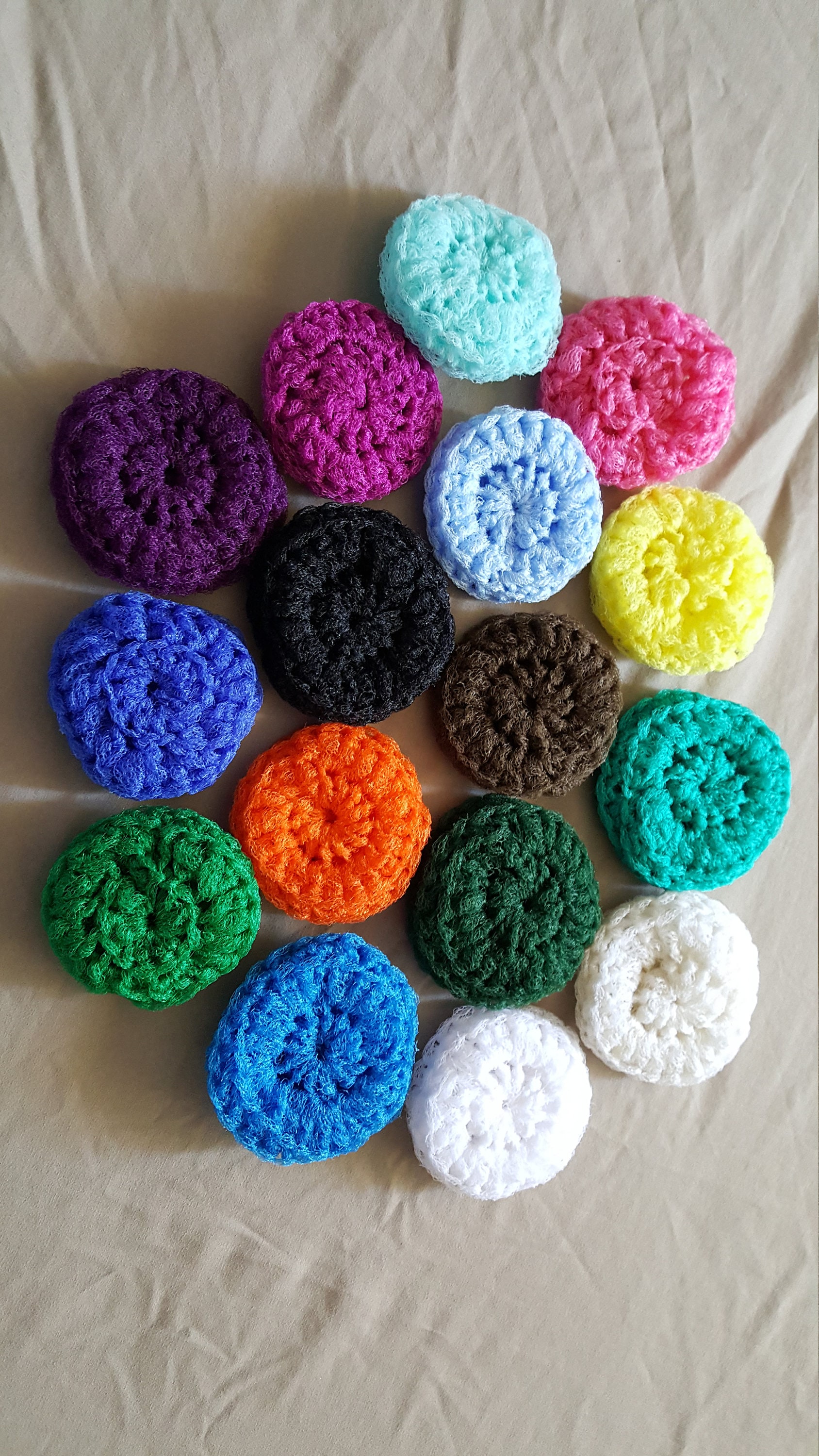 Handmade Round Scrubbies: Non-Stick Safe Dish Scourers