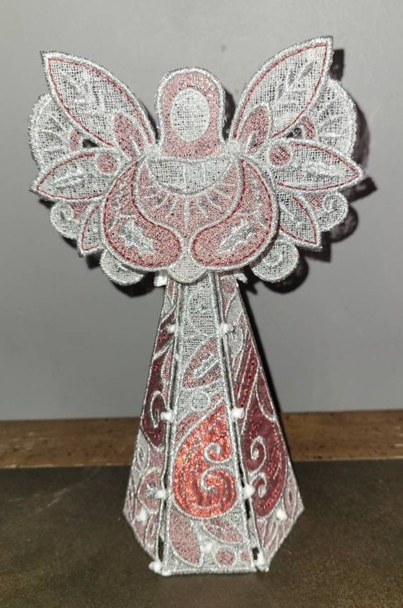 Embroidered Lace Angel Tree topper image 3