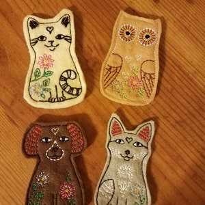 Embroidered Animal Finger Puppets