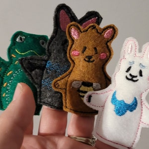 Embroidered Animal Finger Puppets