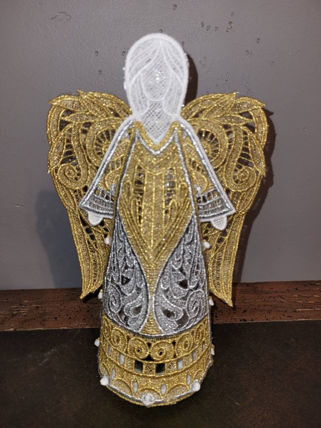 Embroidered Lace Angel Etsy