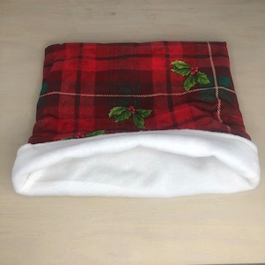 Red Plaid + Holly Pocket Pet Pouch