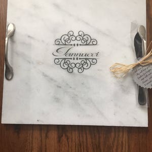 Etched marble/granite cheese board  personalized