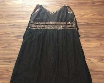 Evening gown by Adrianna Papell black sheer dress with satin lining 24W