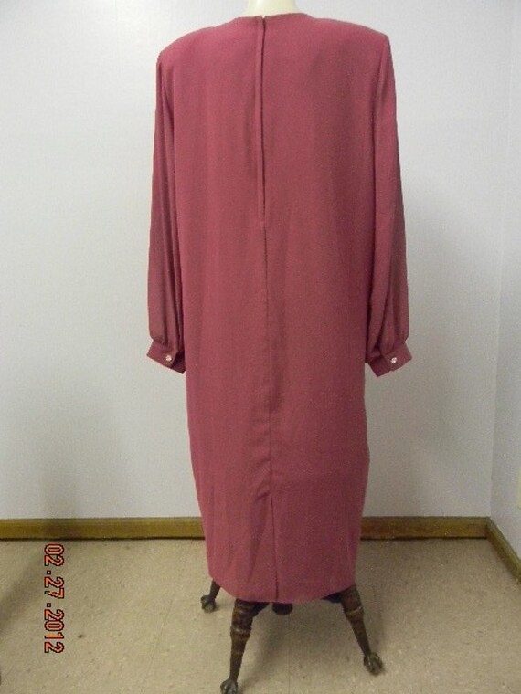 Dressy Sheer Mauve Dress 40s Retro Classic Fashio… - image 3