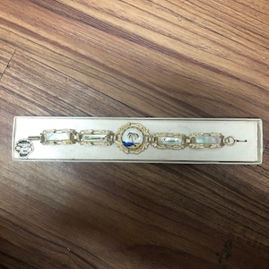 Gold-plated bracelet with mother of pearl inlays Souvenir of Panama