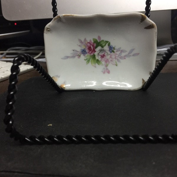 antique china soap dish beautiful floral centerpiece and gold trim at corners