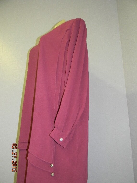 Dressy Sheer Mauve Dress 40s Retro Classic Fashio… - image 2