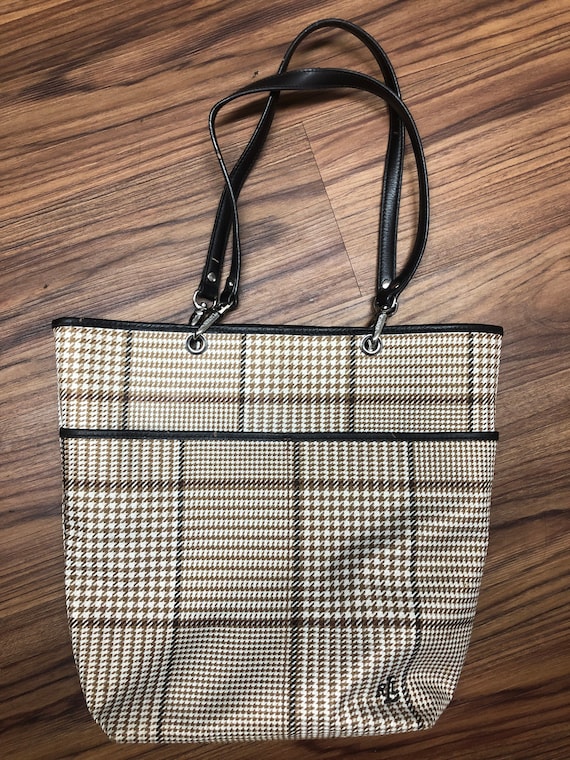 Ralph Lauren vintage bucket purse with houndstooth