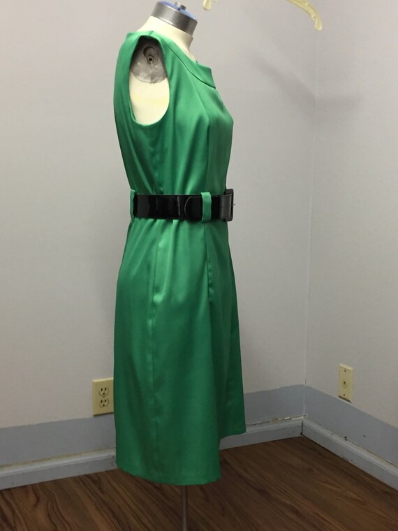green dress black belt Outfit Set - Tweed Plaid Overall Mini Dress in Green & Three Buckle Corset Belt 1X / Regular main image 1