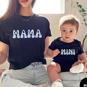 Mama & Mini T-Shirt and Onesie Matching Set, New Mom Baby Shower Gift, Mommy and Me Outfit, Mom and Baby Apparel, Mommy Top, Mini Jumper