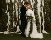 Chandelle Feather Cape - Full Length Wedding Cape with Train