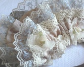 Victoriana Bridal Wedding Garter Vintage Lace, Buttons and Bows