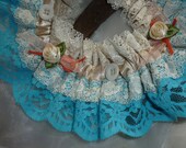 Victoriana Bridal Wedding Garter Vintage Lace, Buttons and Bows