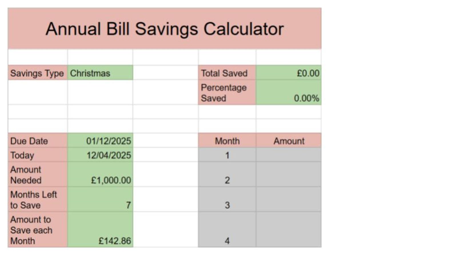 Annual Bill Savings Calculator Template - Monthly - Etsy