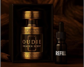Premium Oudöl-Parfüm - Alkoholfreier Unisex-Duft, gratis Nachfüllpackung (6ml)