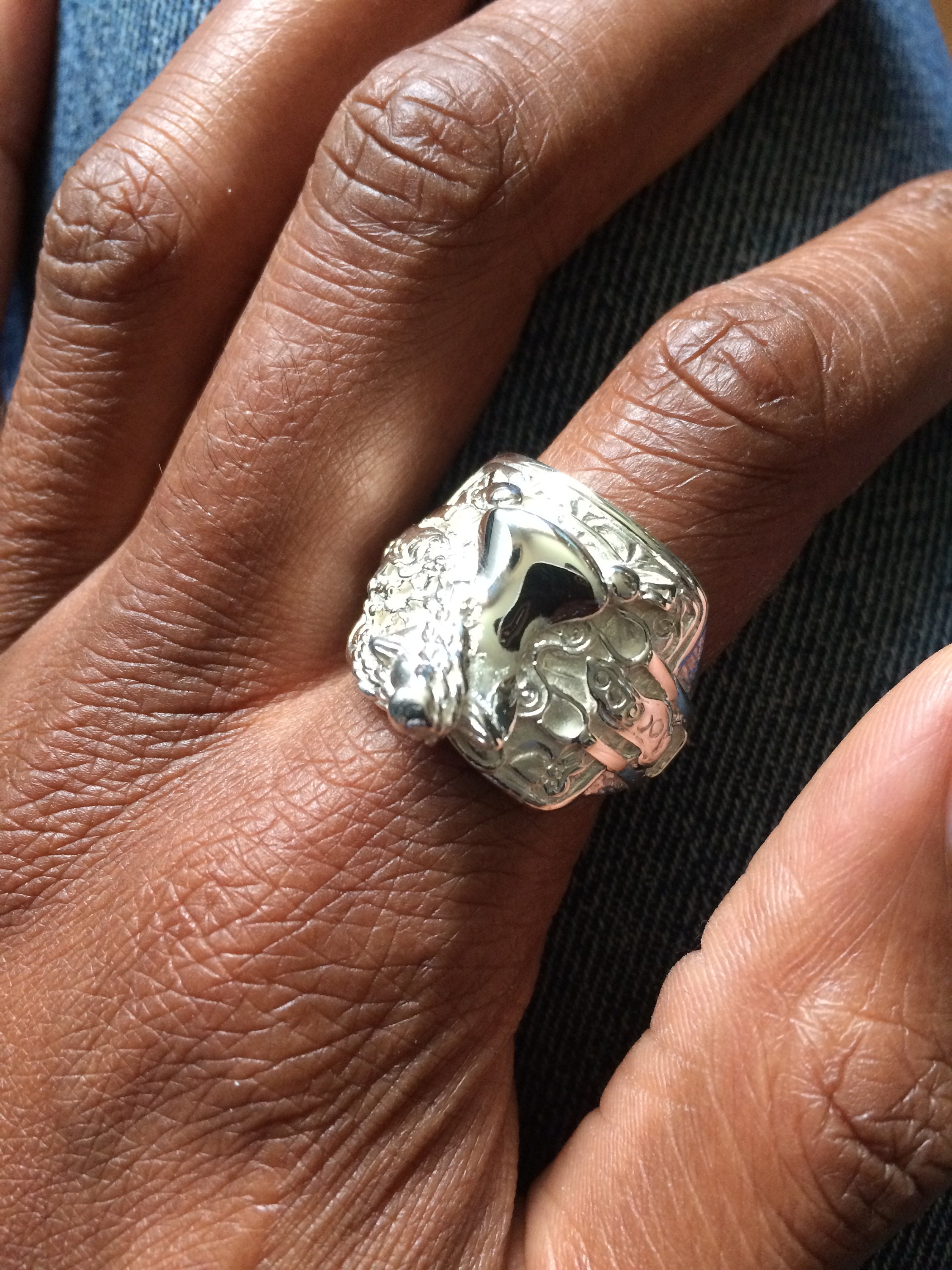 Mens large shop silver rings