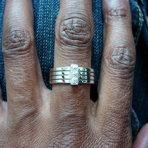 Mans silver double ring