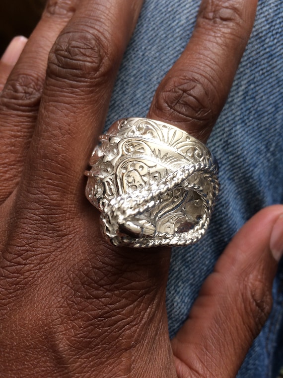 Massive Solid Silver 62 Gram Saddle Ring Etsy Singapore