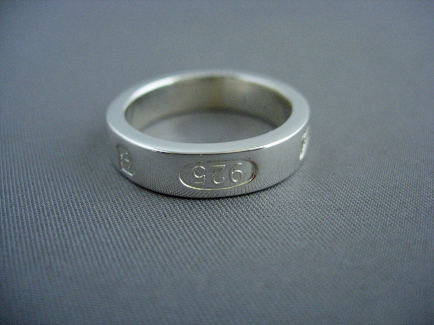 Large Hallmarks Solid Silver Ring Etsy