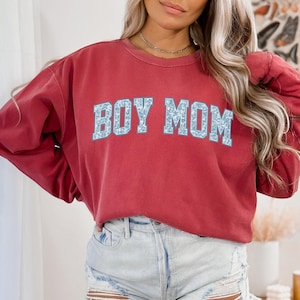 Comfort Colors® Boy Mom Shirt, Pregnancy Announcement Boy, Mama of Boys Shirt, Toile Floral Boy Mama Shirt, Cute Mom Tee, Mother&#39;s Day Gift