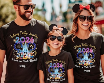 Personalized Disney Family Vacation 2026 Shirt D181, Disney Family Matching Shirt, Disney Shirt, 2026 Disney tees, Disney Vacation T-shirt