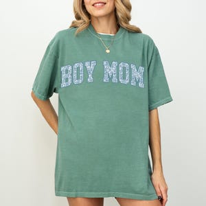 Comfort Colors® Boy Mom Shirt, Pregnancy Announcement Boy, Toile Floral Boy Mama Shirt, Mama of Boys Shirt, Mother&#39;s Day Gift, Cute Mom Tee