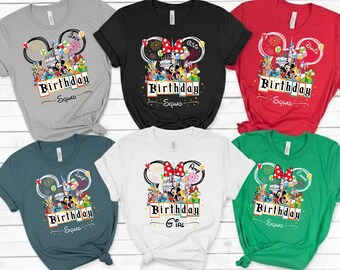 Custom Disney Family Birthday Shirt, Disney Birthday Girl Shirt, Disney Birthday Squad Shirt, Disney Birthday Boy Shirt, Mickey Minnie Shirt
