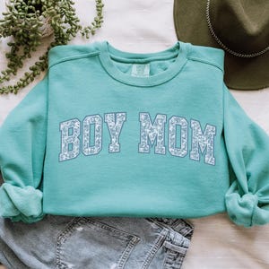Comfort Colors® Boy Mom Shirt, Pregnancy Announcement Boy, Toile Floral Boy Mama Shirt, Mama of Boys Shirt, Mother&#39;s Day Gift, Cute Mom Tee