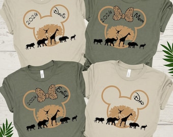 Safari Family Matching Shirts, Custom Disney Animal Kingdom Shirts, Disney 2026 Shirts, Disney Birthday Shirt, Disneyworld Custom Name Shirt