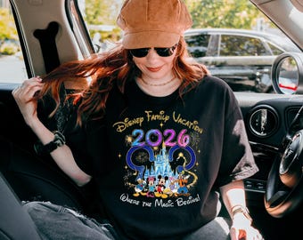 Disney Family Matching Shirt, Personalized Disney Family Vacation 2026 Shirt D181, Disney Vacation T-shirt, 2026 Disney tees, Disney Shirt