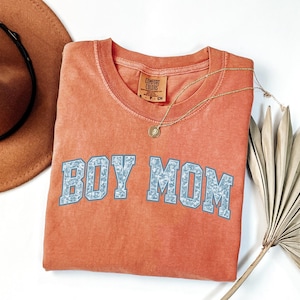 Comfort Colors® Boy Mom Shirt, Pregnancy Announcement Boy, Toile Floral Boy Mama Shirt, Mama of Boys Shirt, Mother&#39;s Day Gift, Cute Mom Tee