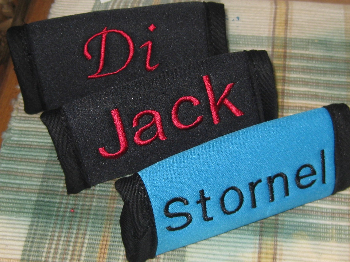 Luggage Tag Handle Wraps Custom Embroidered and Personalized Etsy