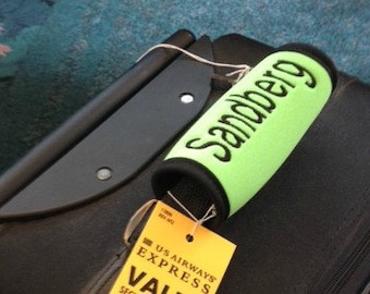 Personalized Embroidered Luggage Handle Wrap: Custom Bag Identifier