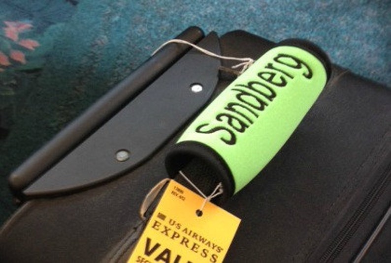 Luggage Tag Handle Wraps Personalized Custom Embroidered Name Etsy