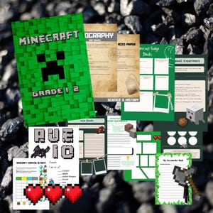 Minecraft Lernpaket Grad 1-3; Minecraft-Wissenschaftsexperimente, Alphabetisierung, Mathematik und Geographie für Kinder im Grundschulalter