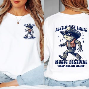 Austin City Limits Music Festival Comfort Colors Unisex T-Shirt, Vintage Frog, Music Lover Gift, Concert, Festival, Texas, Austin, Longhorns